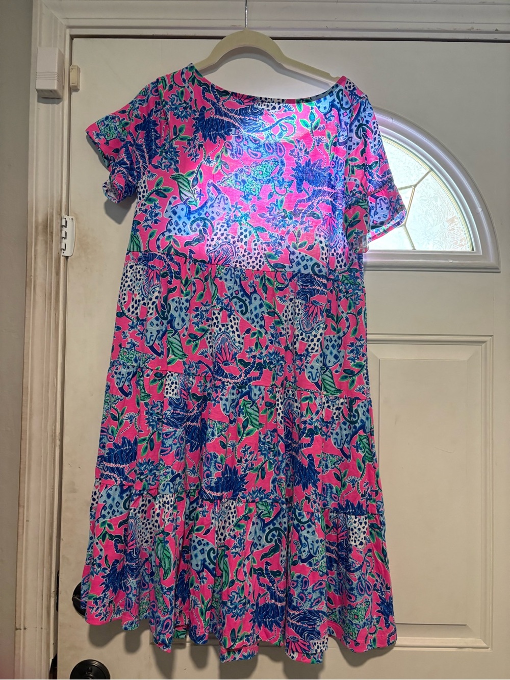 Lilly Pulitzer Jodee Dress Untamed Heart Pink Leopard Peacock Size M NWT